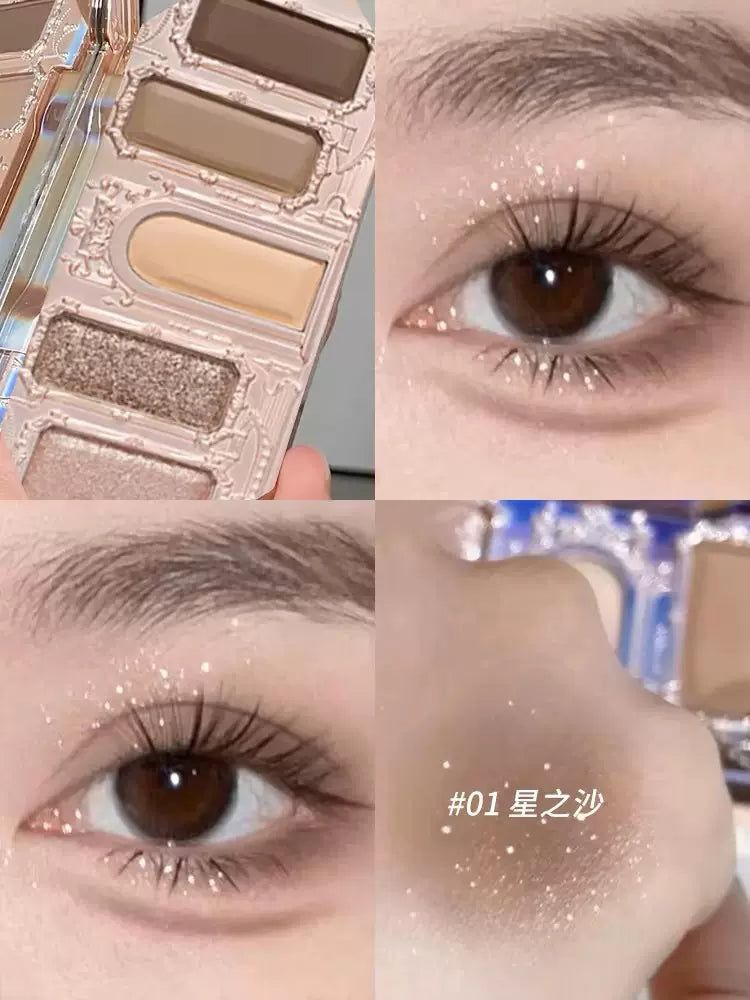 Flower Knows Moonlight Mermaid Five-Color Jewelry Eyeshadow Palette 6.3g 花知晓月光人鱼五色眼影