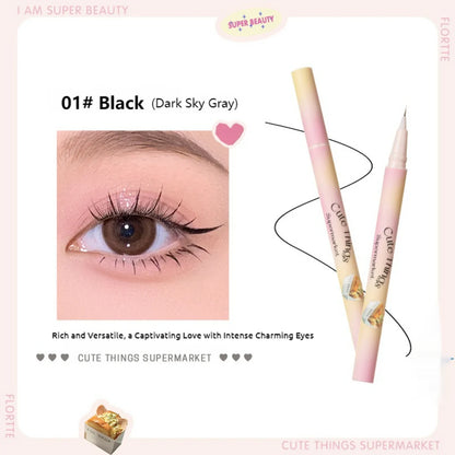 Flortte I Am Super Beauty Liquid Eyeliner 0.55ml 花洛莉亚小细精精细眼线液笔胶耐水耐汗不晕染卧蚕新手初学