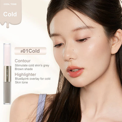 Judydoll Highlighter & Contour Duo 4.8g 橘朵修容cp！双头高光修容液体棒面部提亮鼻影侧影二合一