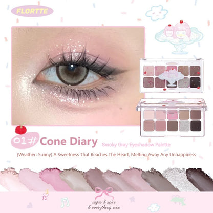 Flortte Wackky Series Ten-Color Eyeshadow Palette 7.5g 花洛莉亚眼影盘女生宿舍系列Wackky系列十色落利亚大地色高光新款