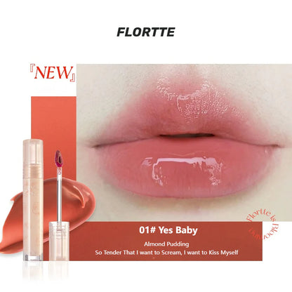 Flortte Nice To Meet Chu Lip Lasting Tint 2.8g 花洛莉亚初吻露水光唇釉唇蜜镜面唇彩不沾杯口红学生平价