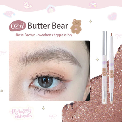 Flortte 【New】Bread Bear ＆ Me Eyeliner 200mg 花洛莉亚面包小熊和我可晕染眼线胶笔双头卧蚕阴影眼影笔