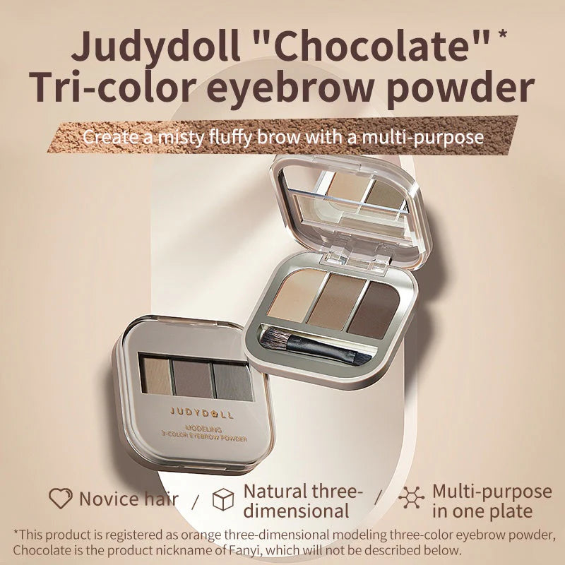 Judydoll 3 Shade Eyebrow Powder 2.4g 橘朵立体眉粉三色显色自然持久防水不脱色