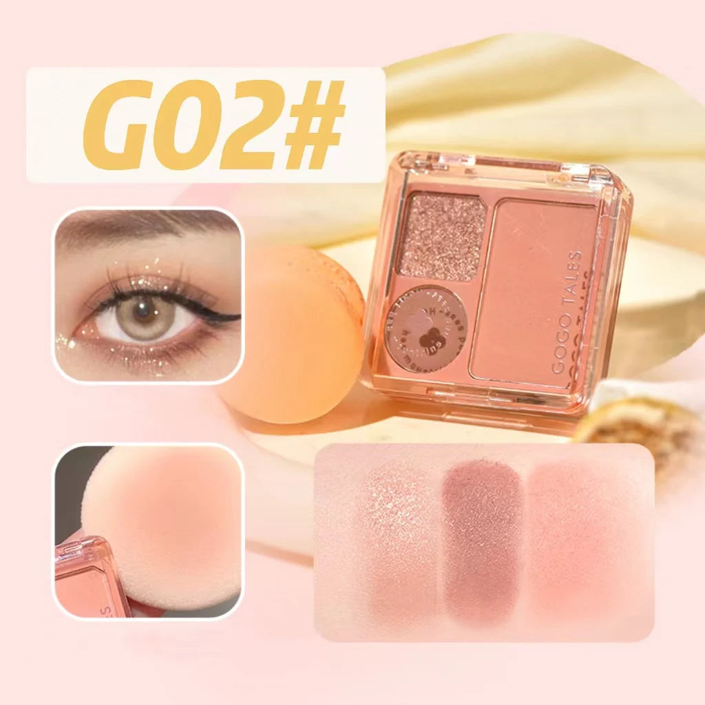 GOGOTALES Three Color Small Eye Shadow Palette 4g 戈戈舞小口袋腮红三色眼影盘