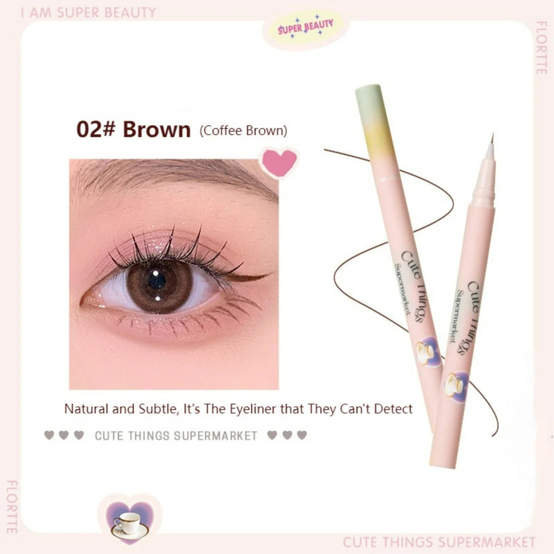 Flortte I Am Super Beauty Liquid Eyeliner 0.55ml 花洛莉亚小细精精细眼线液笔胶耐水耐汗不晕染卧蚕新手初学