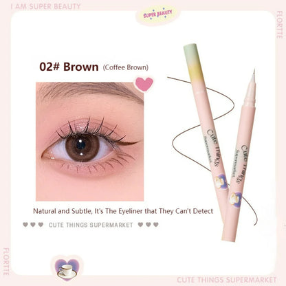 Flortte I Am Super Beauty Liquid Eyeliner 0.55ml 花洛莉亚小细精精细眼线液笔胶耐水耐汗不晕染卧蚕新手初学