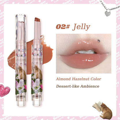 Flortte I Am Super Beauty Jelly Heart Lipstick1.5g花洛莉亚怪美莉亚固体唇蜜镜面水光滋润初吻棒唇膏口红笔