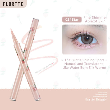 Flortte Chu Chu Mark Silkworm Pen 0.5ml 花洛莉亚初吻初恋马克系列刀锋卧蚕液笔珠光高光阴影眼线提亮哑光眼妆