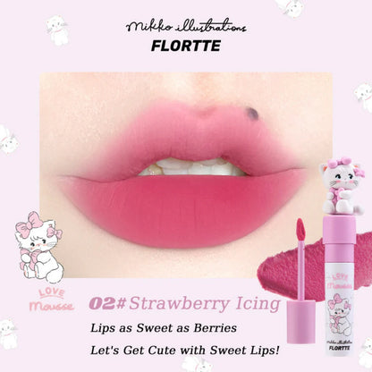 Flortte Mikko Lip Cream 2.3g 花洛莉亚奶糕唇霜花落利亚唇漆唇釉口红Mikko联名