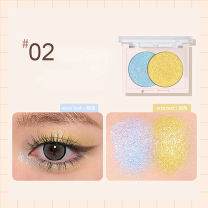 GOGOTALES Sparkling Two-Color Eyeshadow Palette 3.8g 戈戈舞口袋双拼发光双色眼影盘