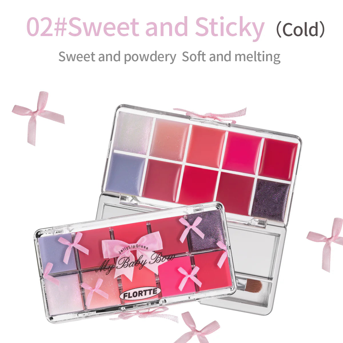 Flortte【新品】Peng Peng Princess Jelly Lip Gloss Palette（升級版）17g 花洛莉亞唇凍調色盤咚咚公主系列十色調色板口紅水光唇釉