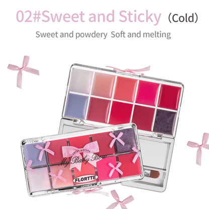 Flortte【新品】Peng Peng Princess Jelly Lip Gloss Palette（升級版）17g 花洛莉亞唇凍調色盤咚咚公主系列十色調色板口紅水光唇釉