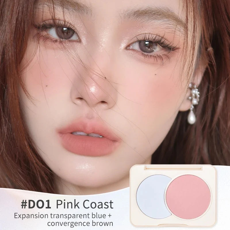 Judydoll Blush Duo two-tone 6g 橘朵双色哑光腮红膨胀奶蓝嫩粉色腮紫元气立体小颜调色盘