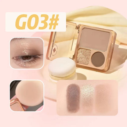 GOGOTALES Three Color Small Eye Shadow Palette 4g 戈戈舞小口袋腮红三色眼影盘