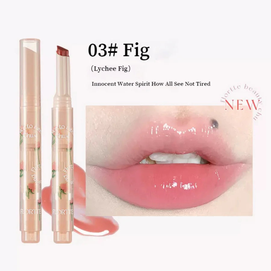 Flortte Nice To Meet Chu Jelly Lipstick1.4g 花洛莉亚初吻爱心棒果冻唇膏笔润唇膏镜面滋润水光唇釉口红