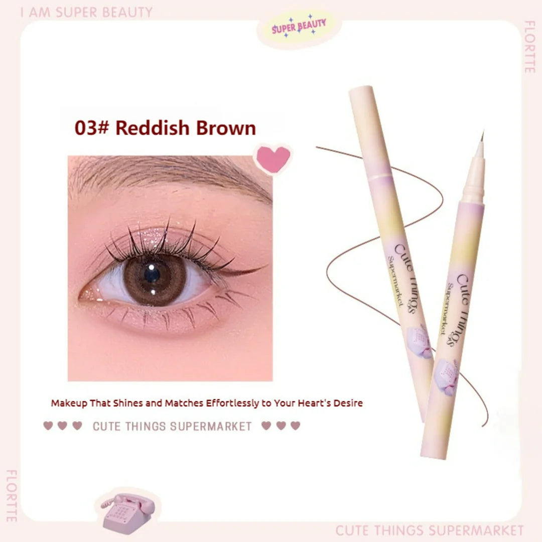 Flortte I Am Super Beauty Liquid Eyeliner 0.55ml 花洛莉亚小细精精细眼线液笔胶耐水耐汗不晕染卧蚕新手初学