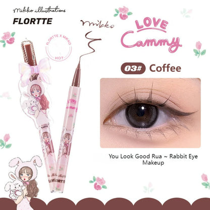 Flortte 【520】Mikko Wink Wink Liquid Eyeliner Flt071 0.5ml 花洛莉亚MIKKO联名款彩色防水眼线液笔卧蚕不易晕染