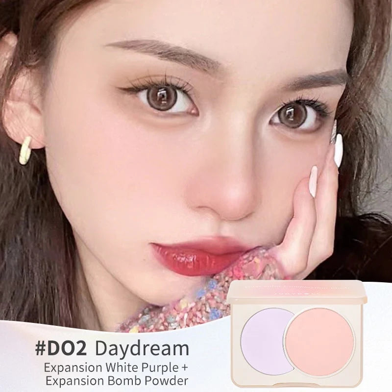 Judydoll Blush Duo two-tone 6g 橘朵双色哑光腮红膨胀奶蓝嫩粉色腮紫元气立体小颜调色盘