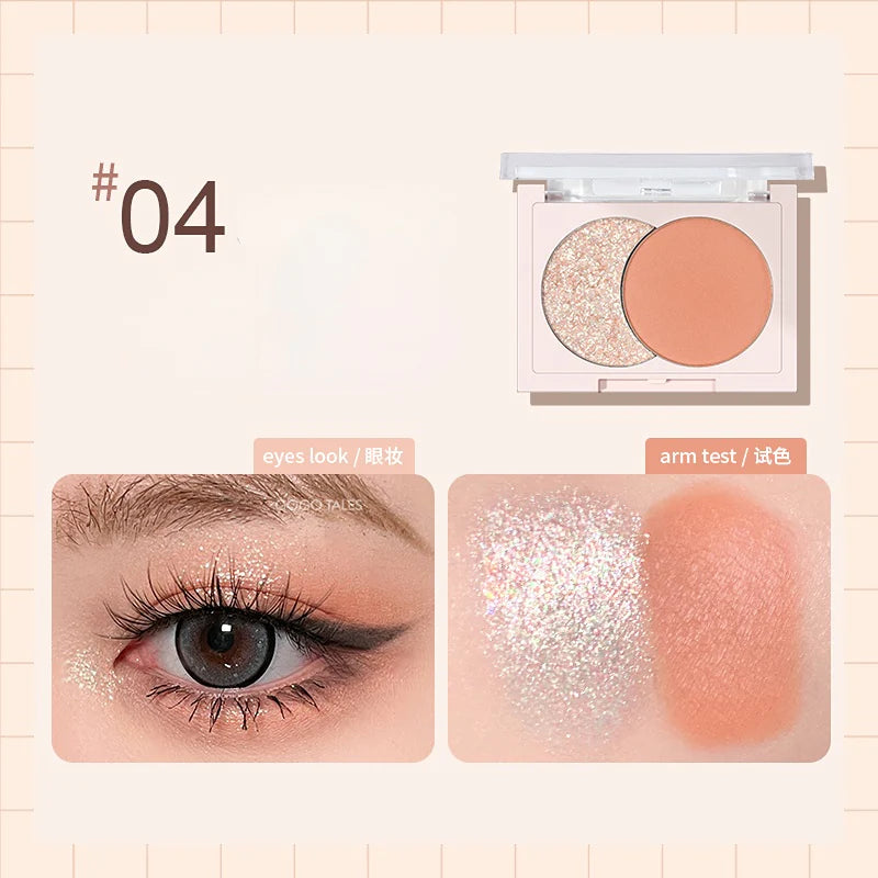 GOGOTALES Sparkling Two-Color Eyeshadow Palette 3.8g 戈戈舞口袋双拼发光双色眼影盘