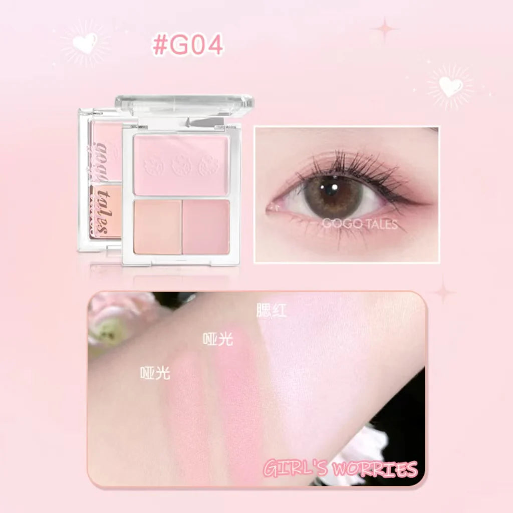 GOGOTALES Sweet Pink Diary Blush Eyeshadow Palette 11.5g 戈戈舞甜粉日記腮紅眼影盤