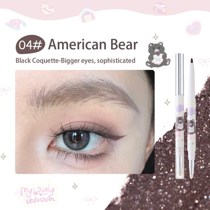 Flortte 【New】Bread Bear ＆ Me Eyeliner 200mg 花洛莉亚面包小熊和我可晕染眼线胶笔双头卧蚕阴影眼影笔