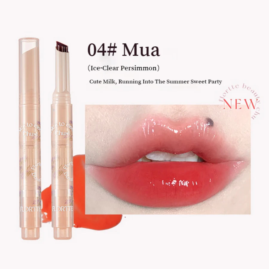 Flortte Nice To Meet Chu Jelly Lipstick1.4g 花洛莉亚初吻爱心棒果冻唇膏笔润唇膏镜面滋润水光唇釉口红