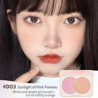 Judydoll Blush Duo two-tone 6g 橘朵双色哑光腮红膨胀奶蓝嫩粉色腮紫元气立体小颜调色盘