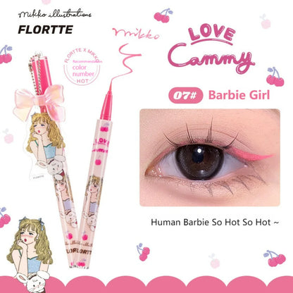 Flortte 【520】Mikko Wink Wink Liquid Eyeliner Flt071 0.5ml 花洛莉亚MIKKO联名款彩色防水眼线液笔卧蚕不易晕染