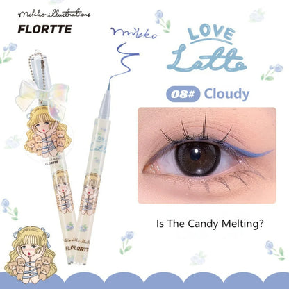 Flortte 【520】Mikko Wink Wink Liquid Eyeliner Flt071 0.5ml 花洛莉亚MIKKO联名款彩色防水眼线液笔卧蚕不易晕染