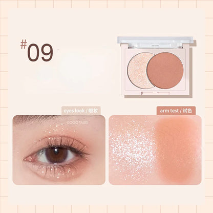 GOGOTALES Sparkling Two-Color Eyeshadow Palette 3.8g 戈戈舞口袋双拼发光双色眼影盘