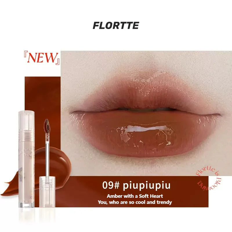 Flortte Nice To Meet Chu Lip Lasting Tint 2.8g 花洛莉亚初吻露水光唇釉唇蜜镜面唇彩不沾杯口红学生平价