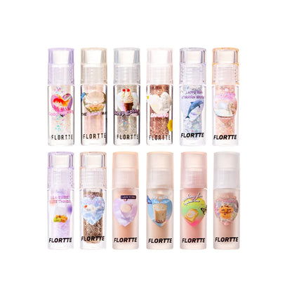 Flortte 【520】Heart Attack Liquid Eyeshadow 1.5g 花洛莉亚心动狙击液体眼影亮片闪片细闪哑光色卧蚕提亮液一滴泪