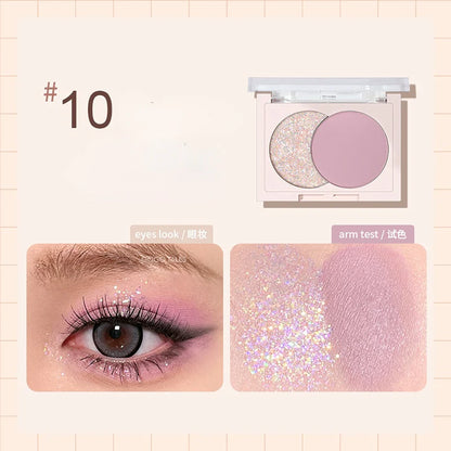 GOGOTALES Sparkling Two-Color Eyeshadow Palette 3.8g 戈戈舞口袋双拼发光双色眼影盘