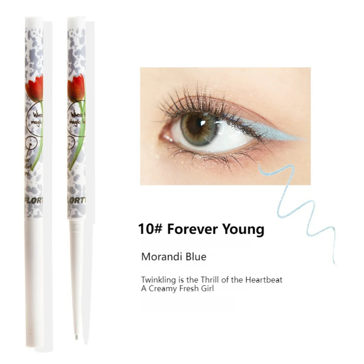 Flortte I Am Super Beauty Eyeliner Pencil 0.05g 花洛莉亚眼线胶笔怪美莉亚卧蚕阴影极细Bunny联名款