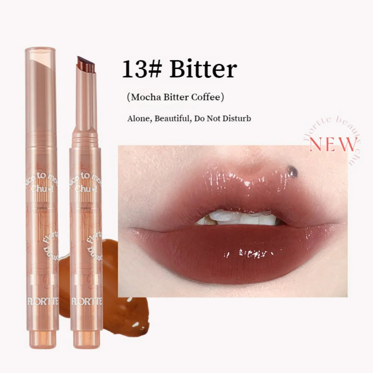 Flortte Nice To Meet Chu Jelly Lipstick1.4g 花洛莉亚初吻爱心棒果冻唇膏笔润唇膏镜面滋润水光唇釉口红