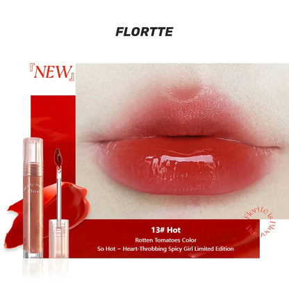 Flortte Nice To Meet Chu Lip Lasting Tint 2.8g 花洛莉亚初吻露水光唇釉唇蜜镜面唇彩不沾杯口红学生平价