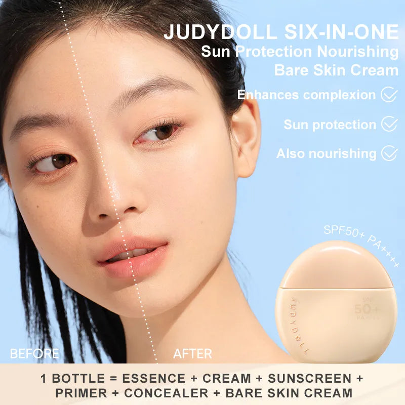 Judydoll 6 in 1 Sunscreen Makeup Cream 40g 橘朵防晒素颜霜养肤隔离遮瑕六合一轻薄滋润保湿持妆正品