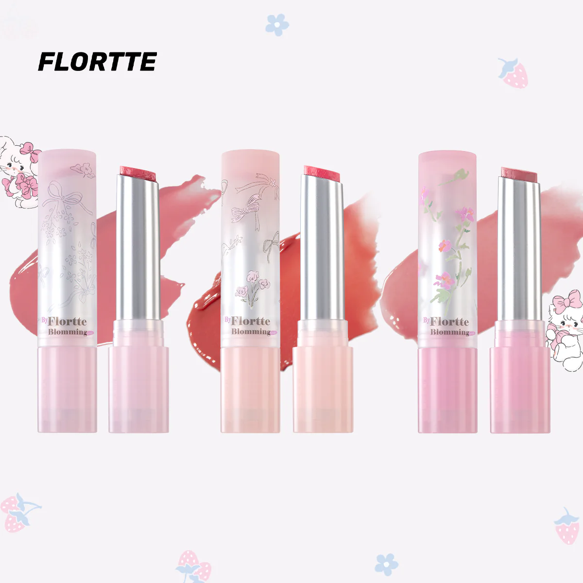 Flortte 【NEW】Love Yourself 不沾唇彩 2.4g 花洛莉亞固體唇蜜自戀口紅唇膏不易沾杯鏡面唇釉女