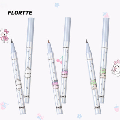 Flortte 【New】Good Friends Club Rotatable Eyeliner Pencil 花洛莉亚好胖友俱乐部系列万向眼线液笔防水不晕染极细新手初学者落利亚女