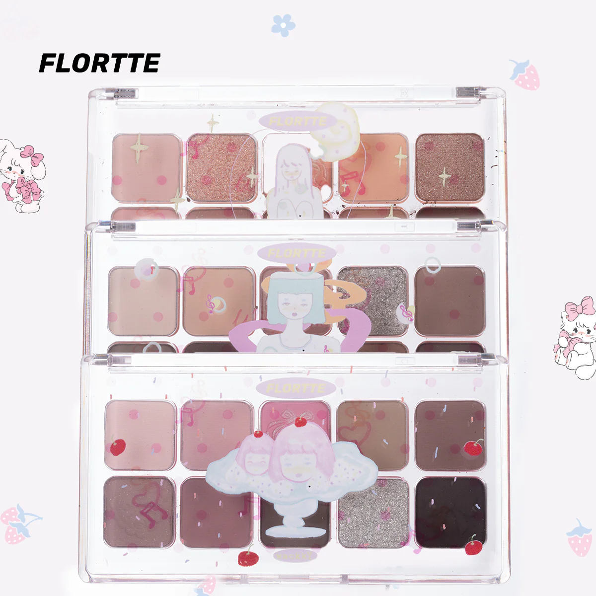 Flortte Wackky Series Ten-Color Eyeshadow Palette 7.5g 花洛莉亚眼影盘女生宿舍系列Wackky系列十色落利亚大地色高光新款