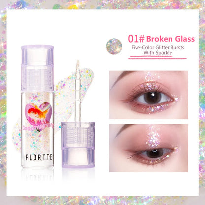 Flortte 【520】Heart Attack Liquid Eyeshadow 1.5g 花洛莉亚心动狙击液体眼影亮片闪片细闪哑光色卧蚕提亮液一滴泪