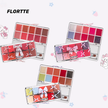 Flortte【新品】Peng Peng Princess Jelly Lip Gloss Palette（升級版）17g 花洛莉亞唇凍調色盤咚咚公主系列十色調色板口紅水光唇釉