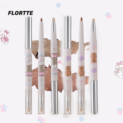 Flortte 【New】Bread Bear ＆ Me Eyeliner 200mg 花洛莉亚面包小熊和我可晕染眼线胶笔双头卧蚕阴影眼影笔