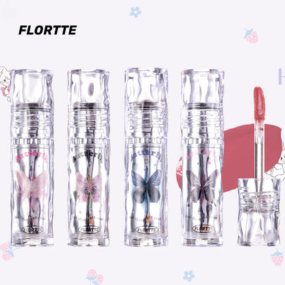 Flortte蝴蝶你好美唇漆不沾杯2.6g 花洛莉亞好美莉亞系列唇漆鏡面水光唇釉口紅不易學生平價落利亞女素顏