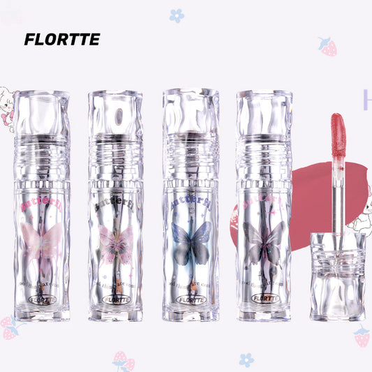 Flortte蝴蝶你好美唇漆不沾杯2.6g 花洛莉亞好美莉亞系列唇漆鏡面水光唇釉口紅不易學生平價落利亞女素顏