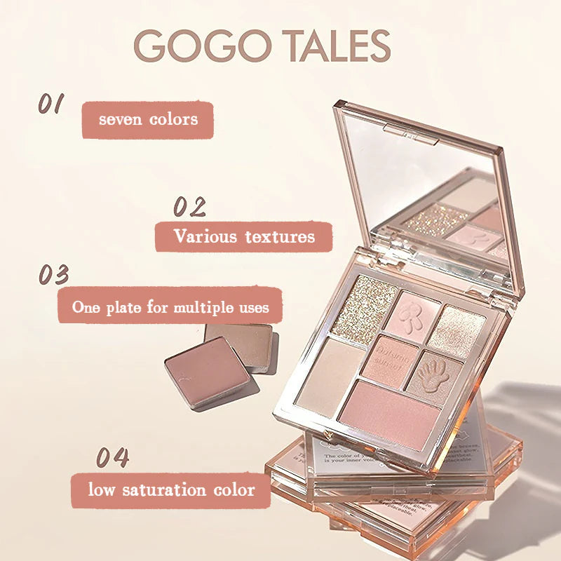 GOGOTALES Seven Color Eye Shadow Palette 9.9g 戈戈舞私语集册七色眼影盘