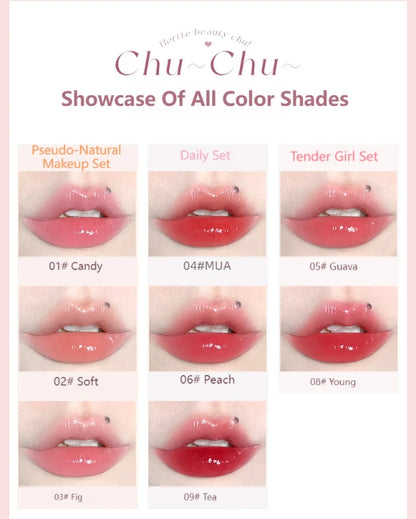 Flortte Nice To Meet Chu Jelly Lipstick1.4g 花洛莉亚初吻爱心棒果冻唇膏笔润唇膏镜面滋润水光唇釉口红