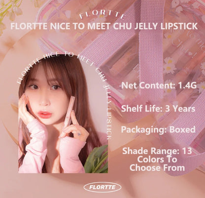 Flortte Nice To Meet Chu Jelly Lipstick1.4g 花洛莉亚初吻爱心棒果冻唇膏笔润唇膏镜面滋润水光唇釉口红