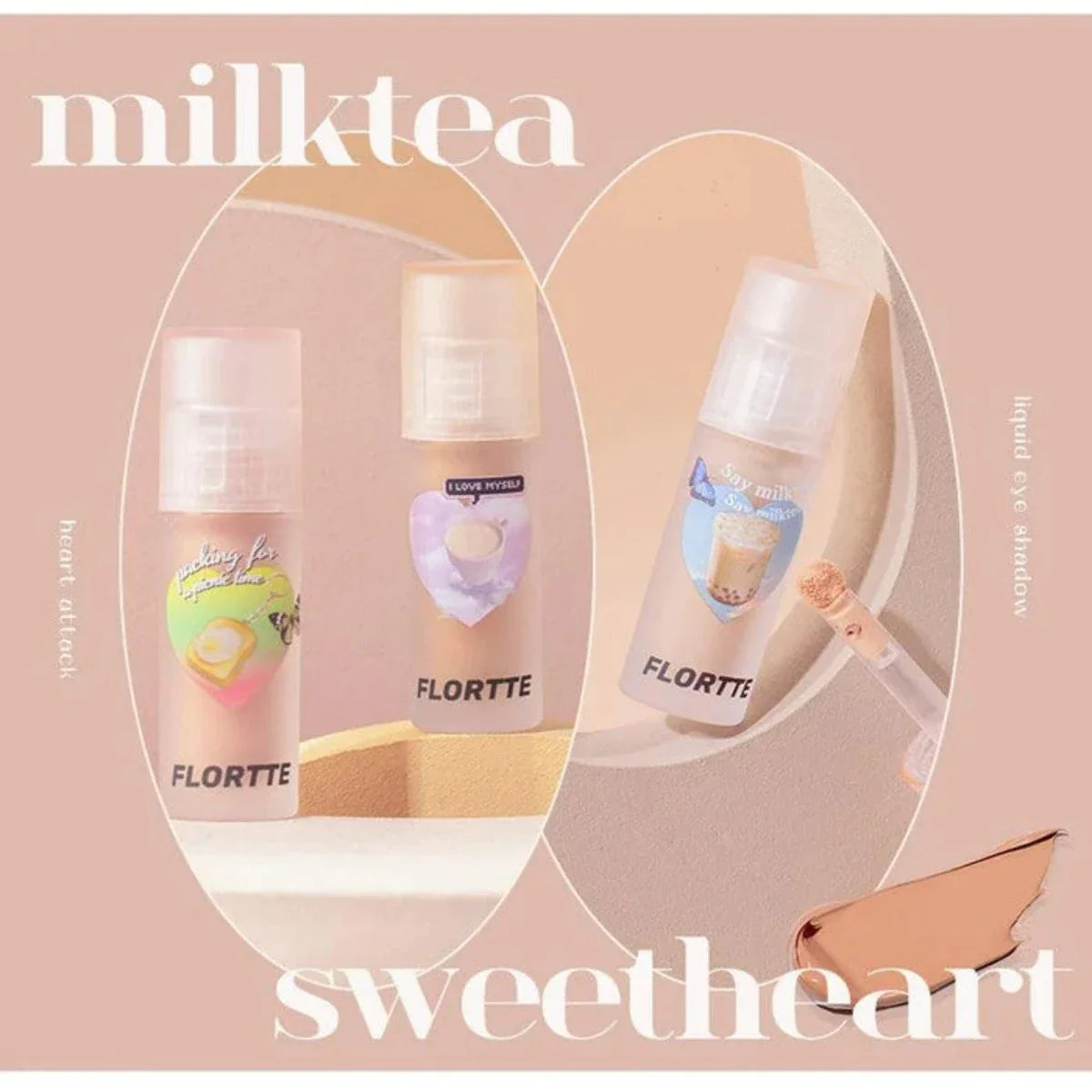 Flortte 【520】Heart Attack Liquid Eyeshadow 1.5g 花洛莉亚心动狙击液体眼影亮片闪片细闪哑光色卧蚕提亮液一滴泪