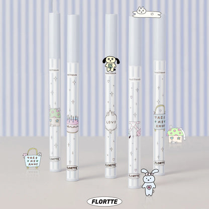 Flortte 【New】Good Friends Club Rotatable Eyeliner Pencil 花洛莉亚好胖友俱乐部系列万向眼线液笔防水不晕染极细新手初学者落利亚女